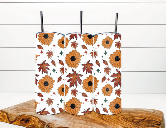 Sunflower Fall White 20oz Tumbler Wrap File