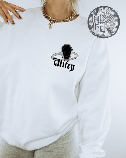 Wifey Coffin Ring (Pocket Print design on garment)