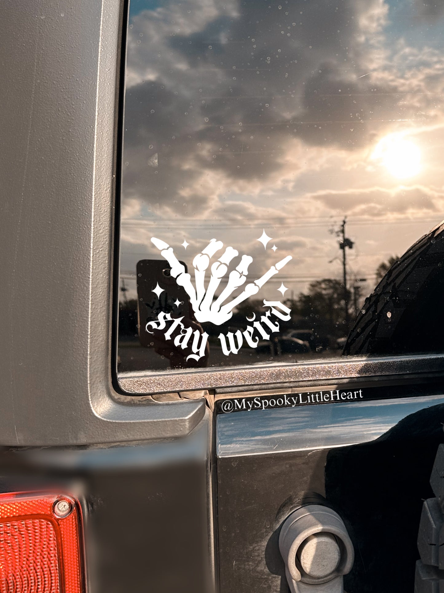 Stay Weird Skeleton Shaka Vinyl Decal