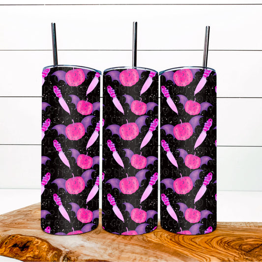 Pastel Pumpkins- Black 20oz Tumbler Wrap File
