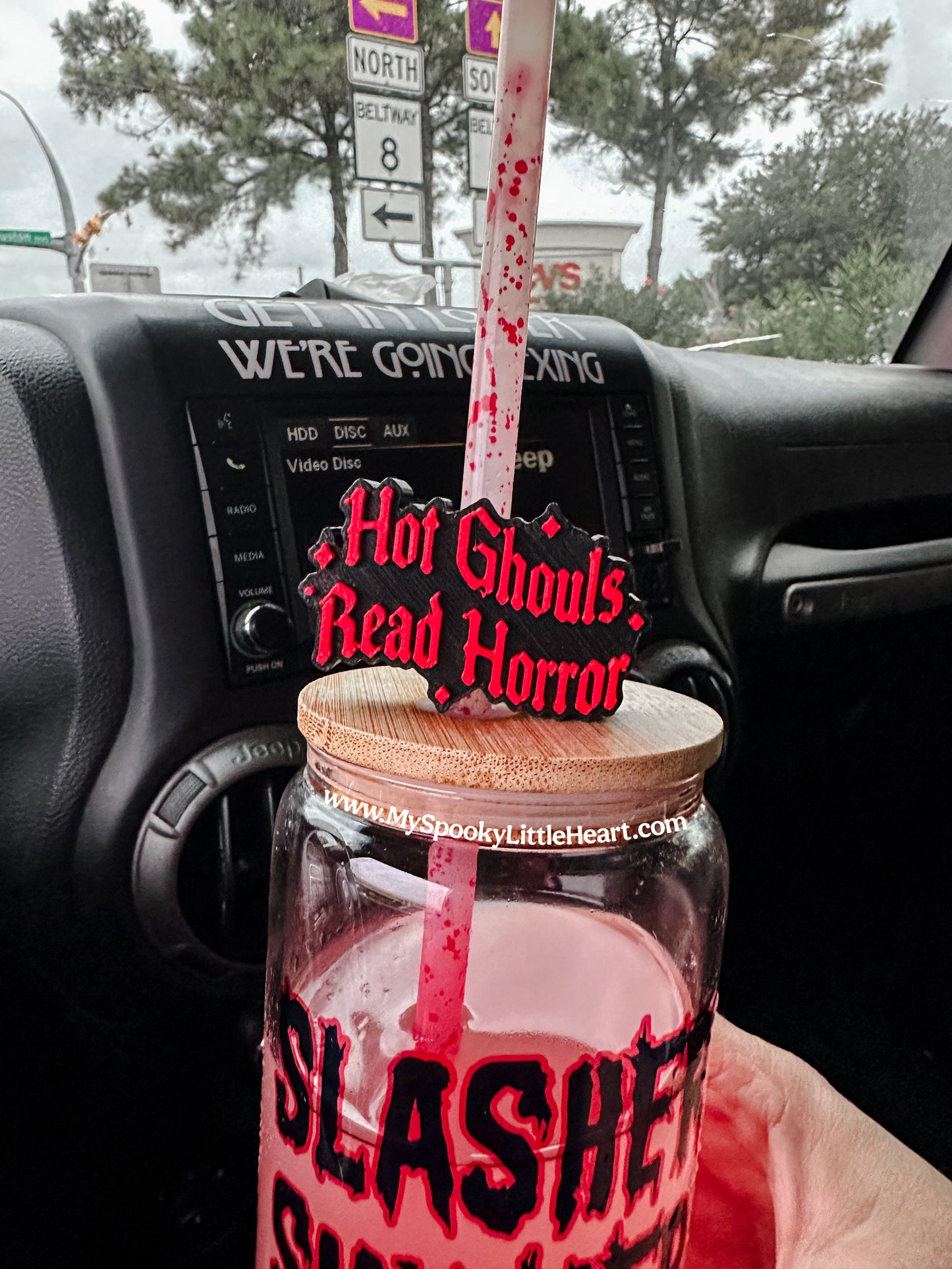 Hot ghouls read horror MSLH Exclusive 8mm and 10mm Straw Topper for Tumblers -3D PRINTED