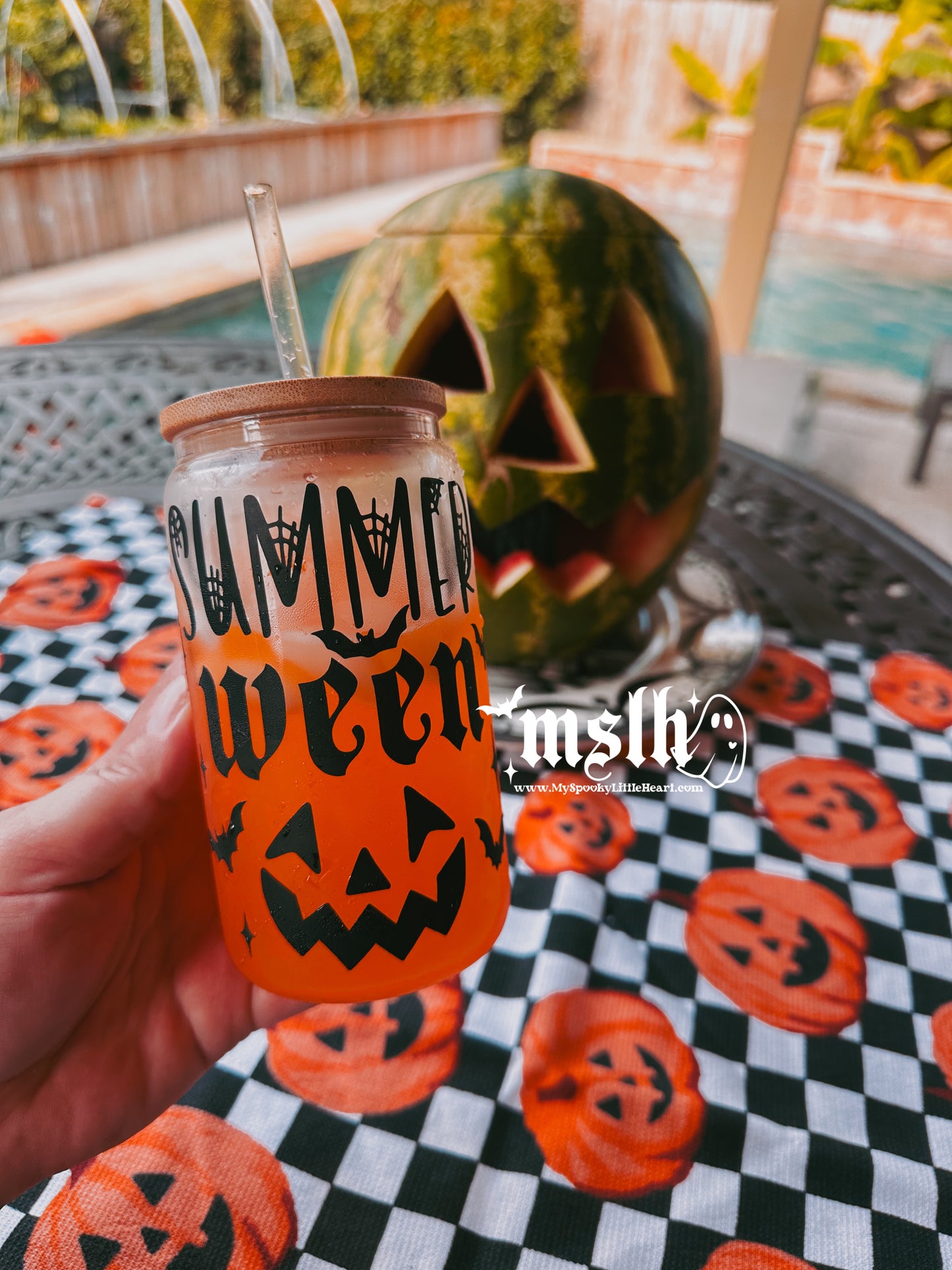 SummerWeen 12oz Clear Glass Cup