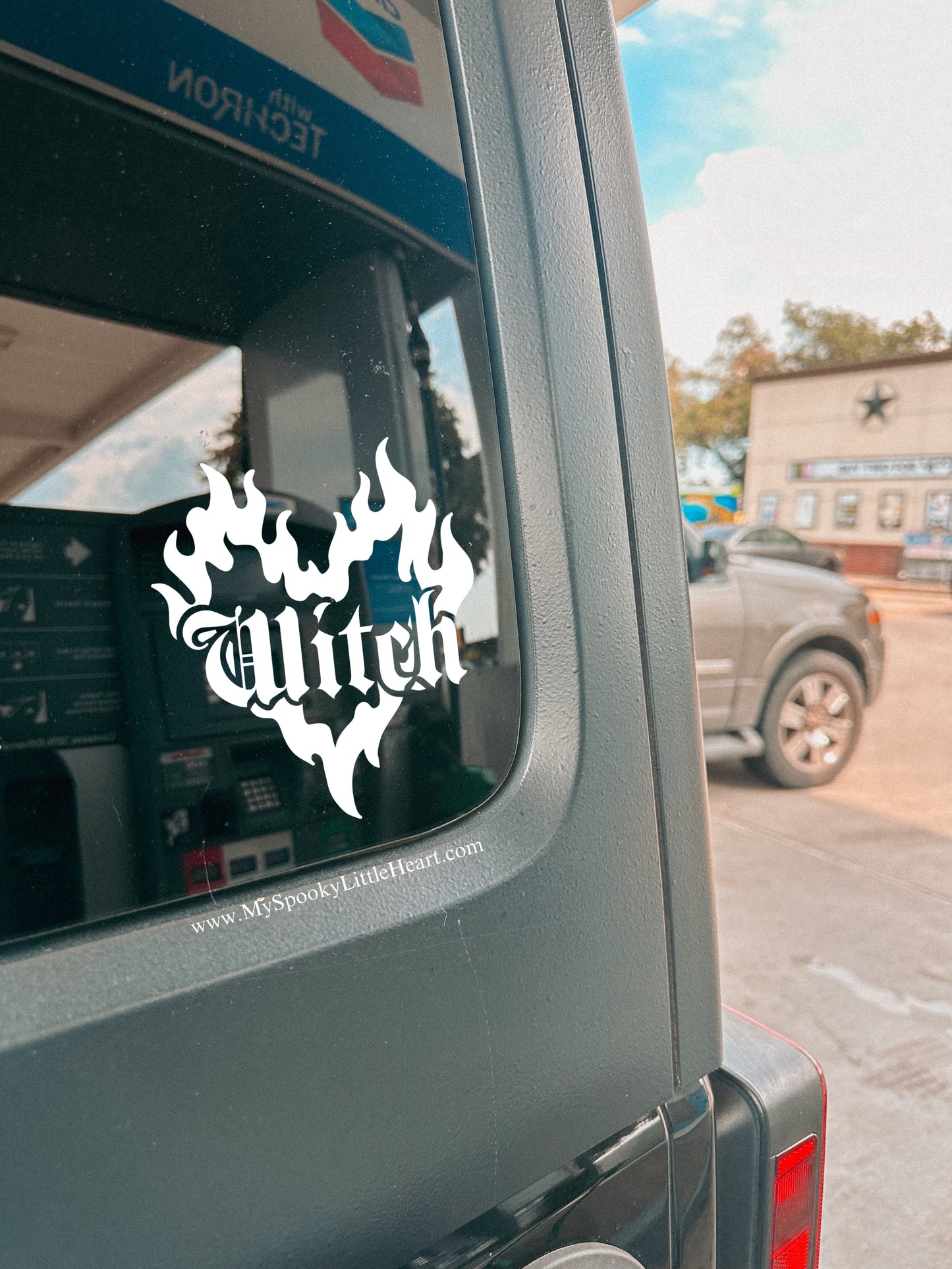 Witch Flame Heart Vinyl Decal