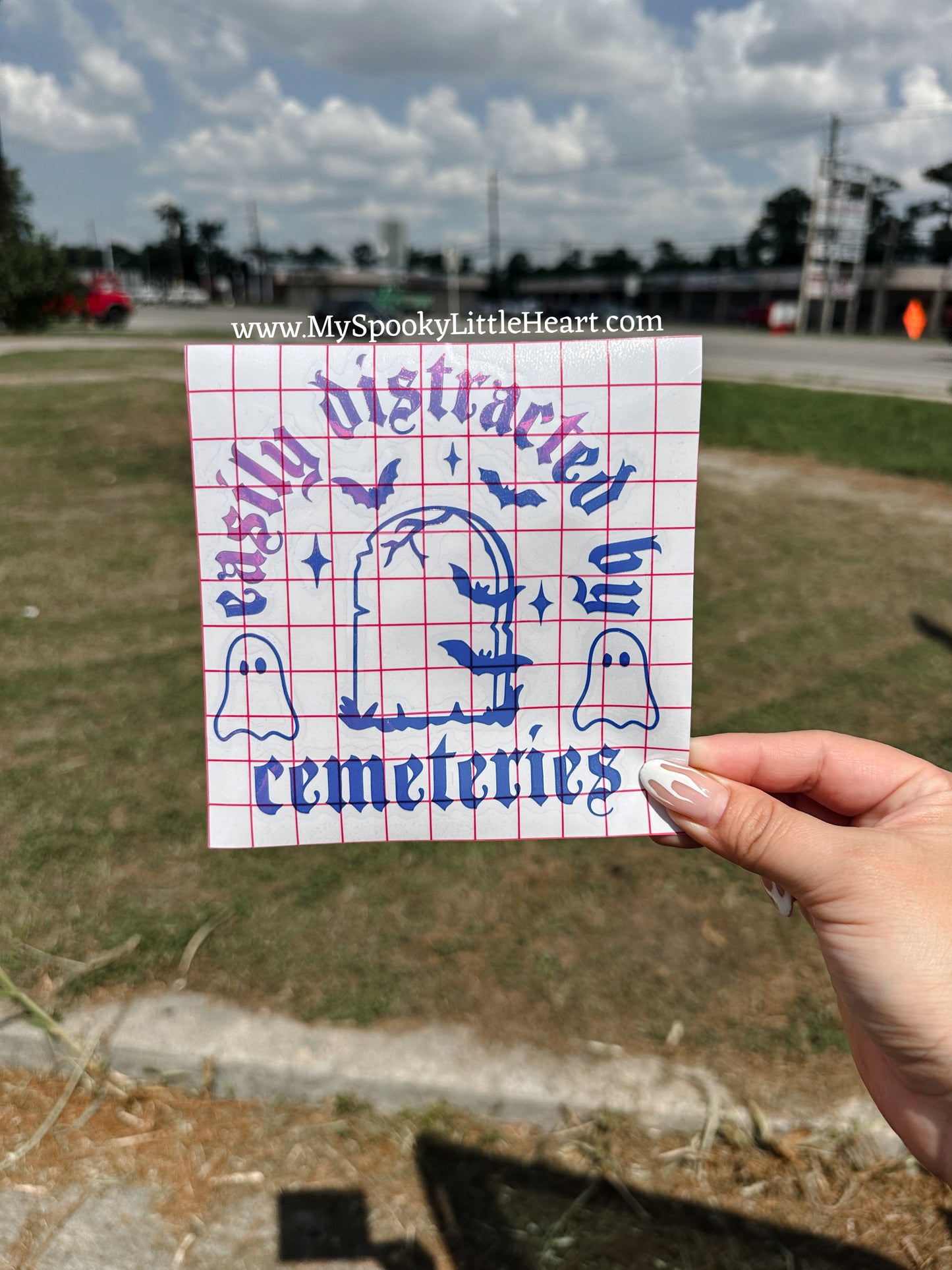 Easily distracted by Cemeteries with ghost MSLH Exclusive Vinyl Decal