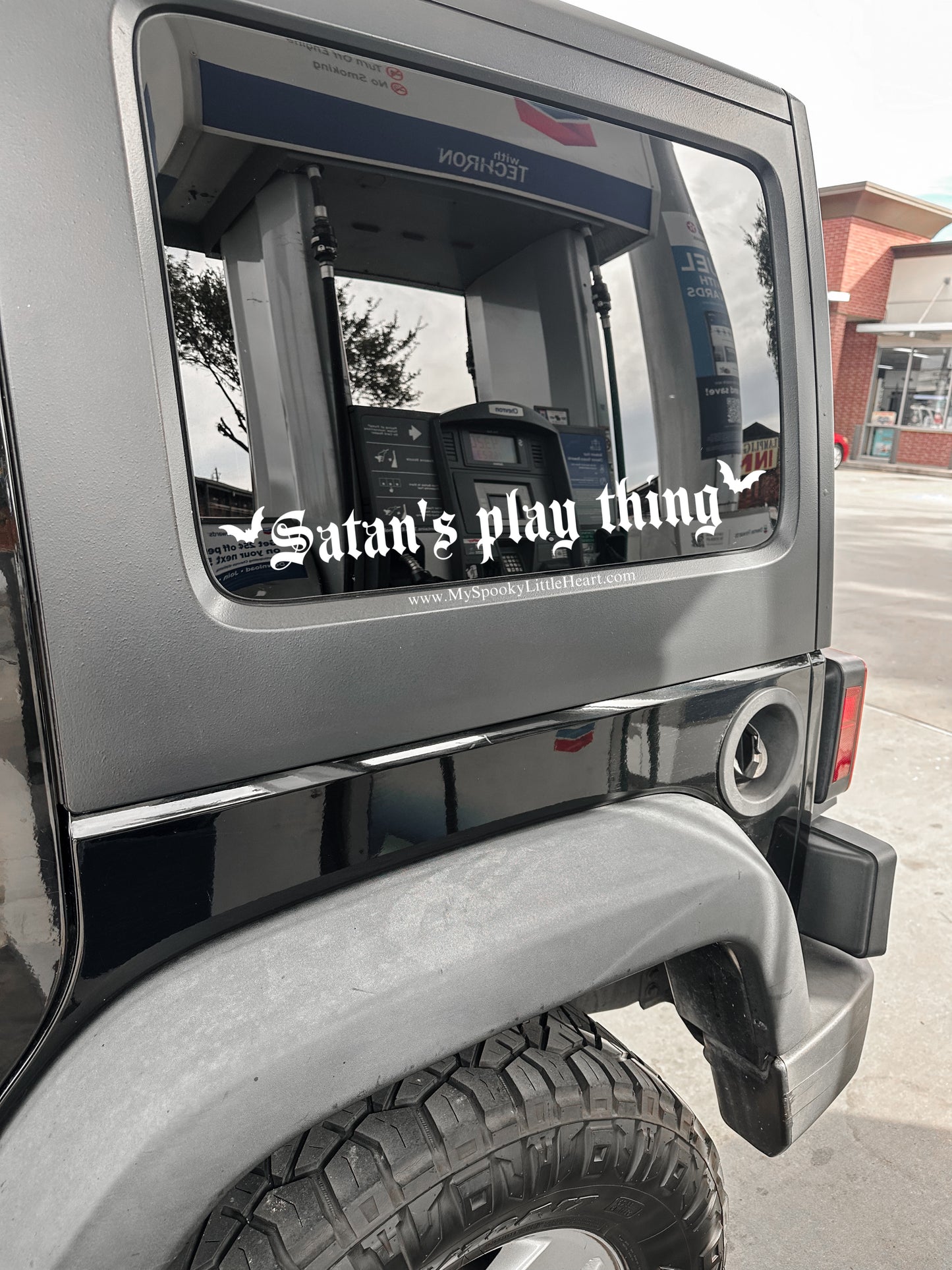 Satan's play thing with bats Vinyl Decal