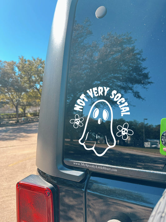 Not very Social Ghost Vinyl Decal