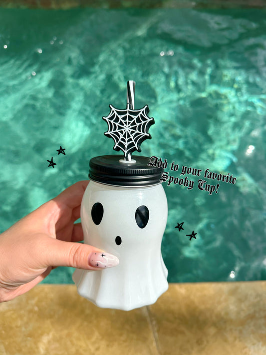 Heart Shaped Spiderweb 8.5mm Straw Topper for Tumblers -3D PRINTED