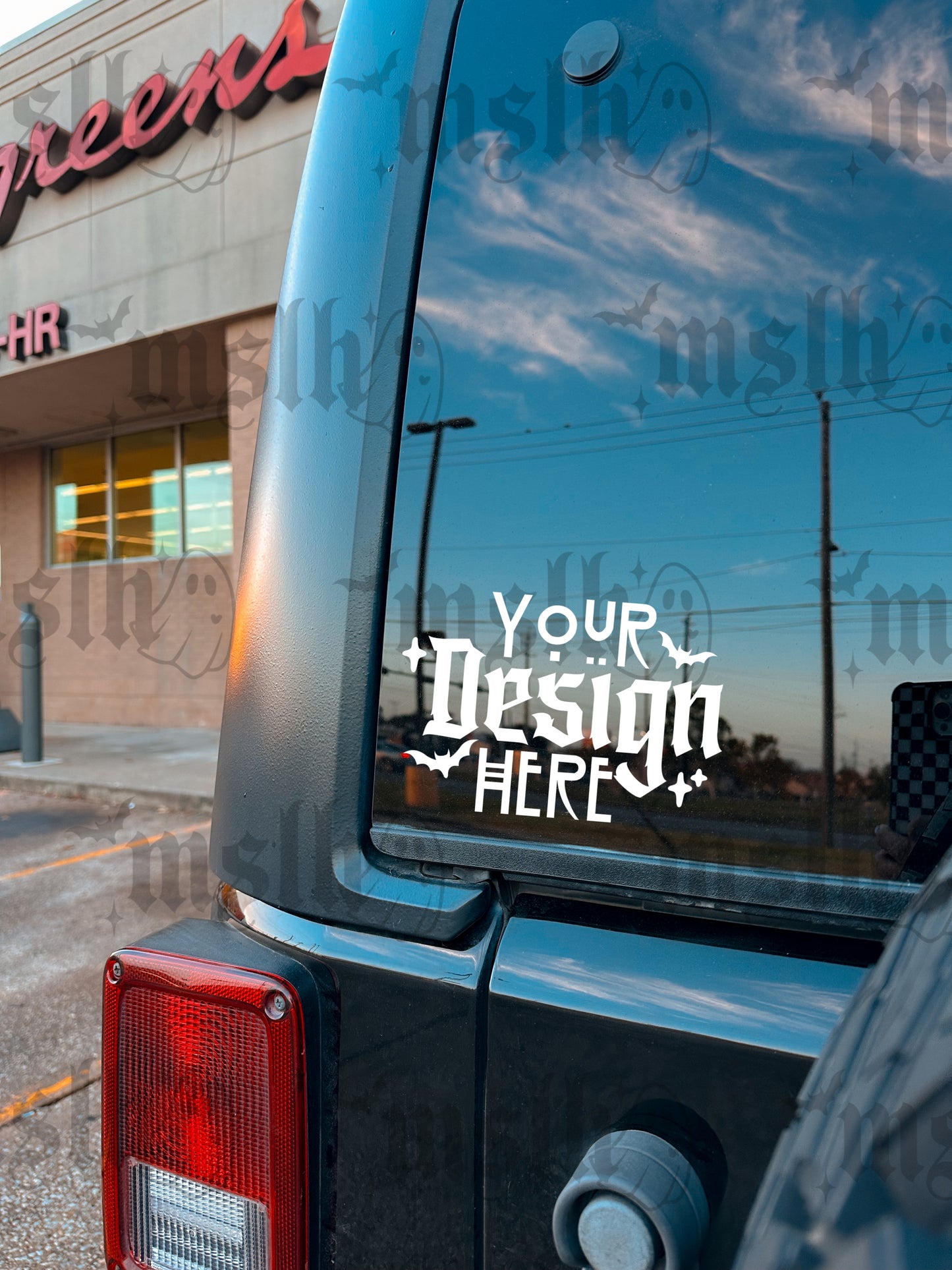 Decal Rear Window Sticker SUV Mockup