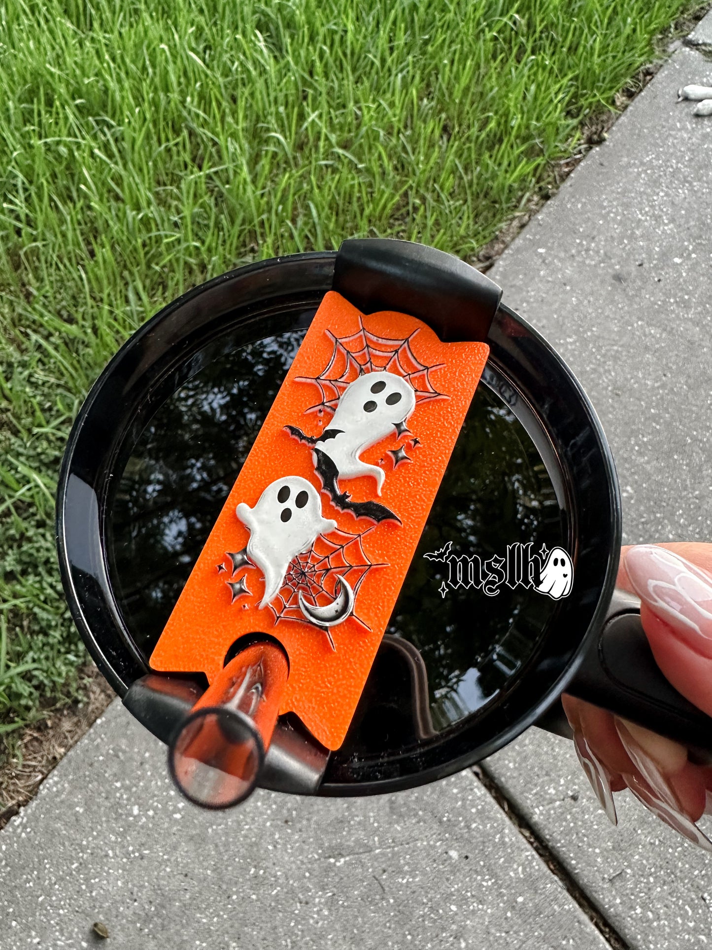 Spooky Ghosts Halloween Theme Stanley Lid Topper Plate for 40oz Tumblers 3D PRINTED & UV Printed