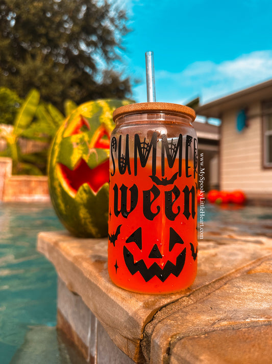 SummerWeen 12oz Clear Glass Cup