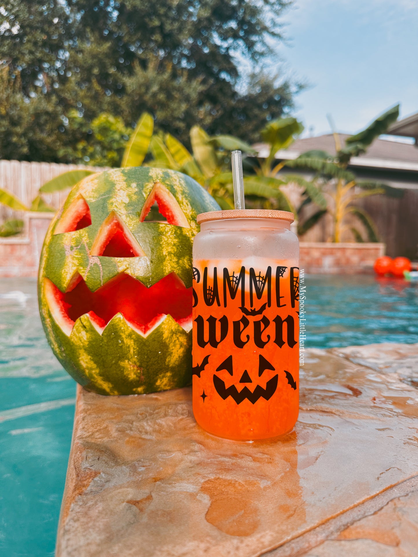 SummerWeen 16oz Frosted Glass Cup