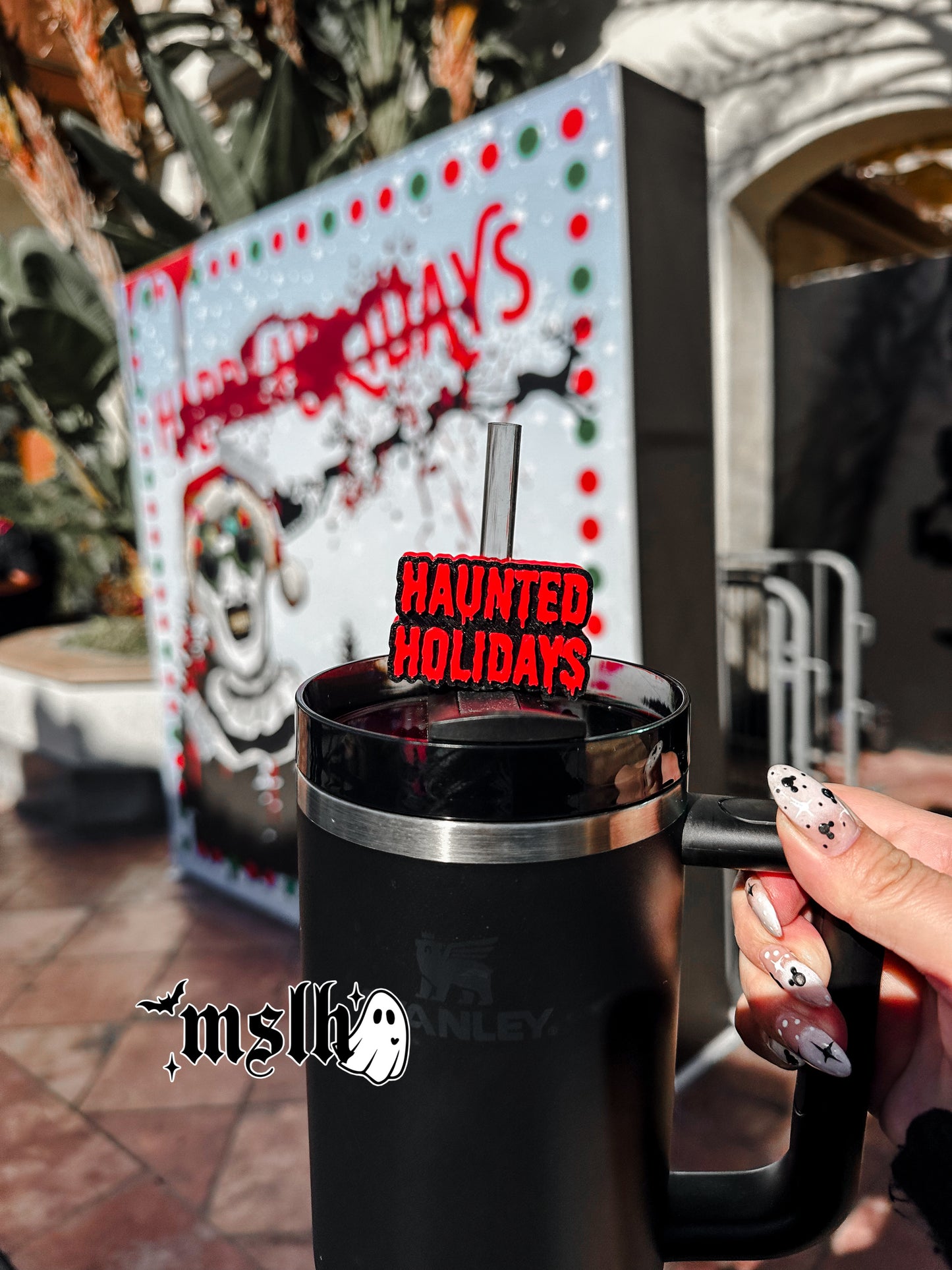 Haunted Holidays MSLH Exclusive 8mm and 10mm Straw Topper for Tumblers -3D PRINTED