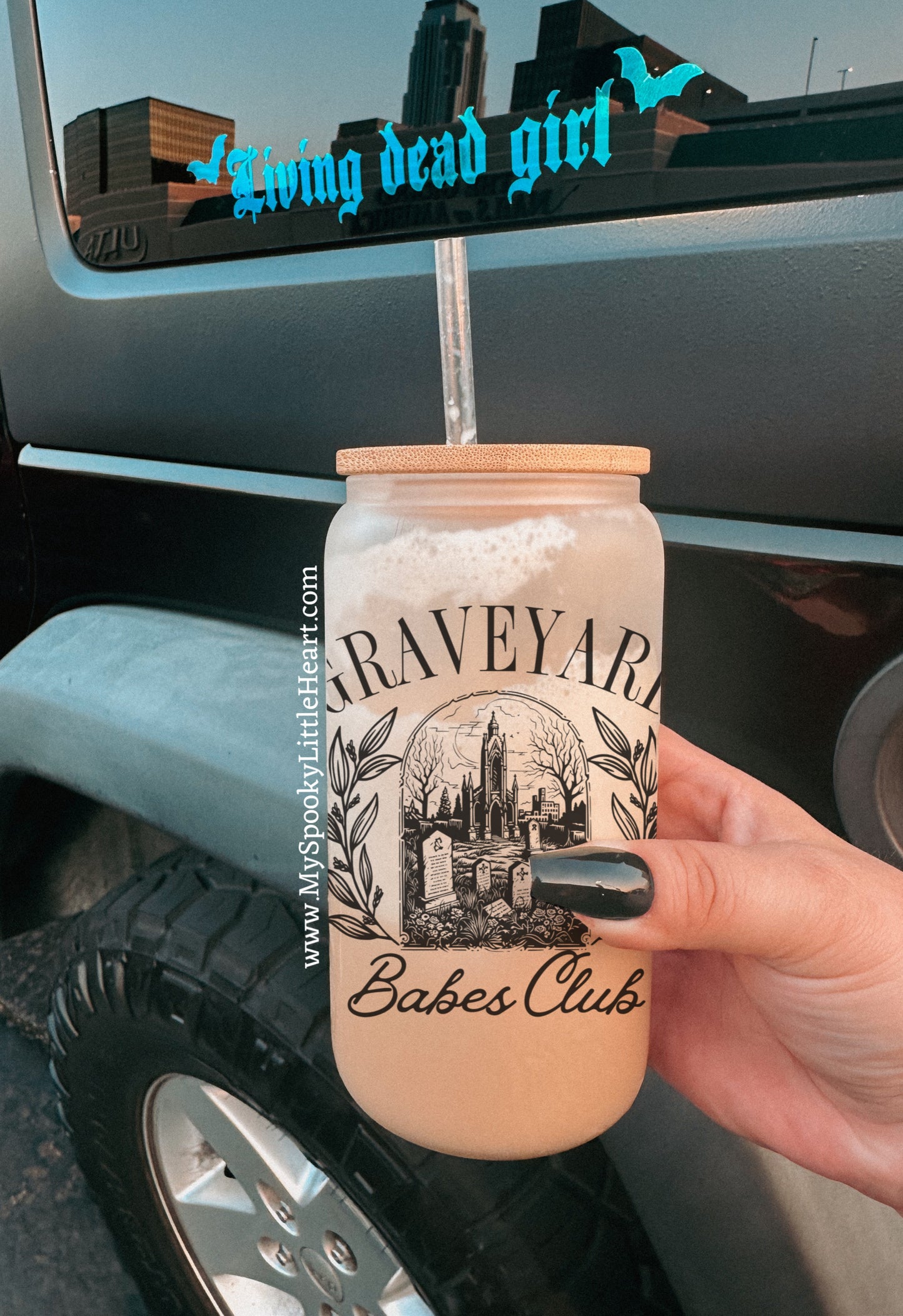 Graveyard Babes Club 16oz Frosted Glass Cup