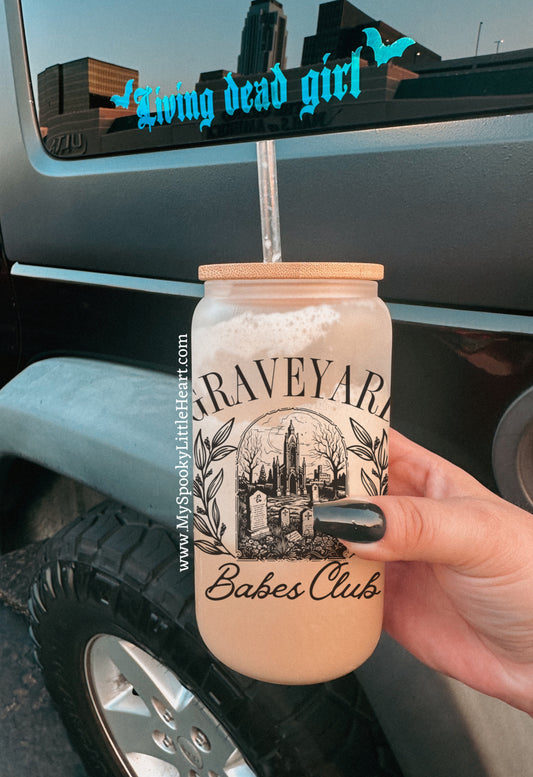 Graveyard Babes Club 16oz Frosted Glass Cup