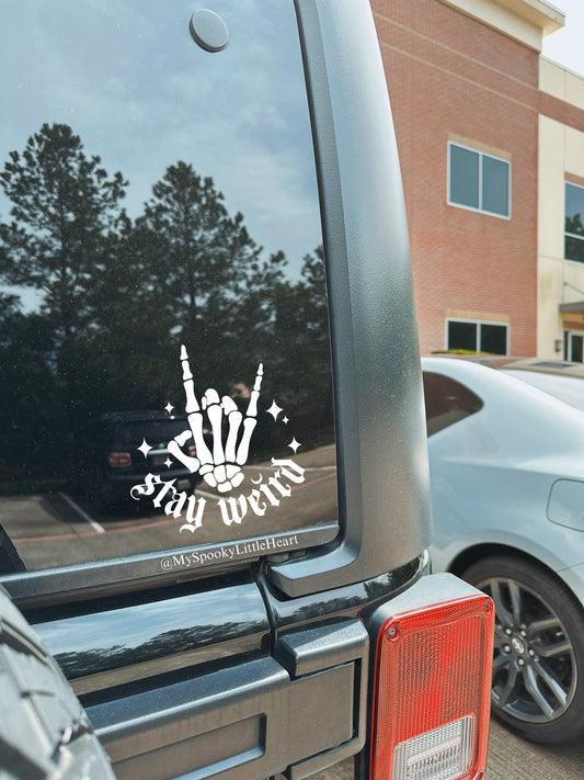 Stay Weird Rock On Skellie Vinyl Decal