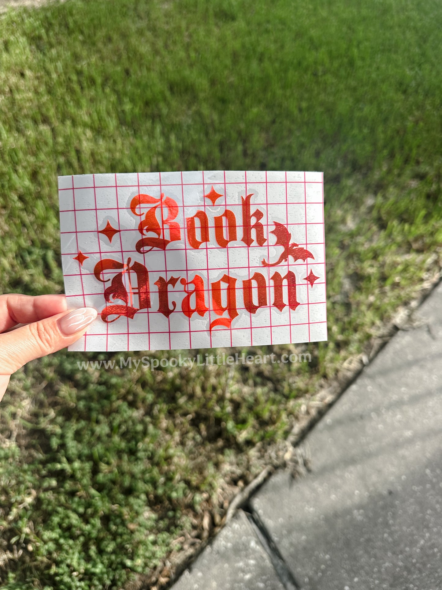 Book Dragon with sparkles and dragon MSLH Exclusive Vinyl Decal