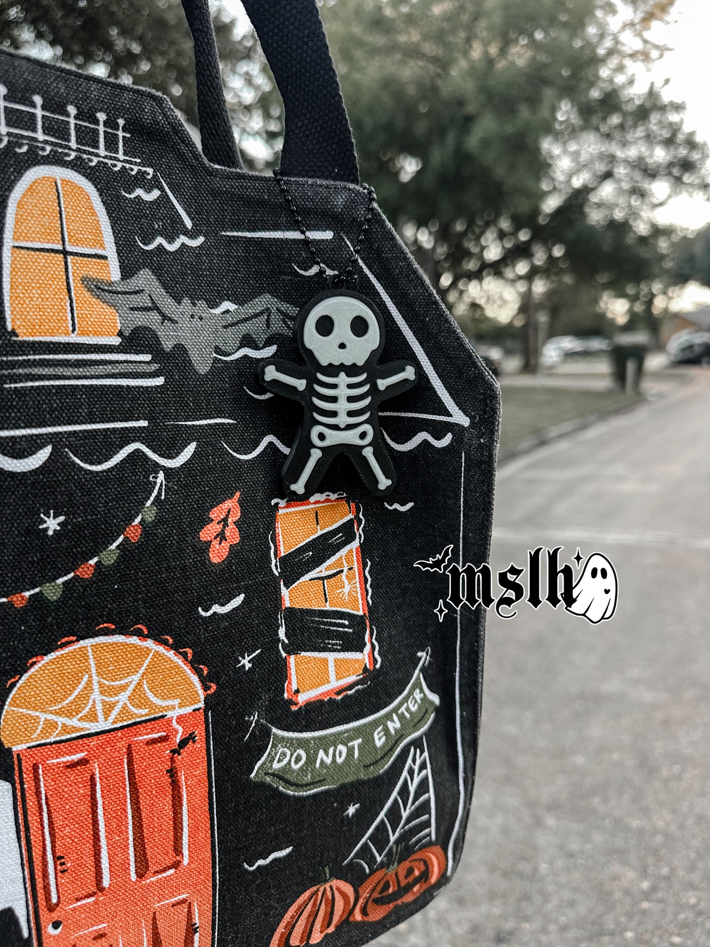 Skeleton GLOW IN THE DARK Key Chain / Bag Charm -3D PRINTED