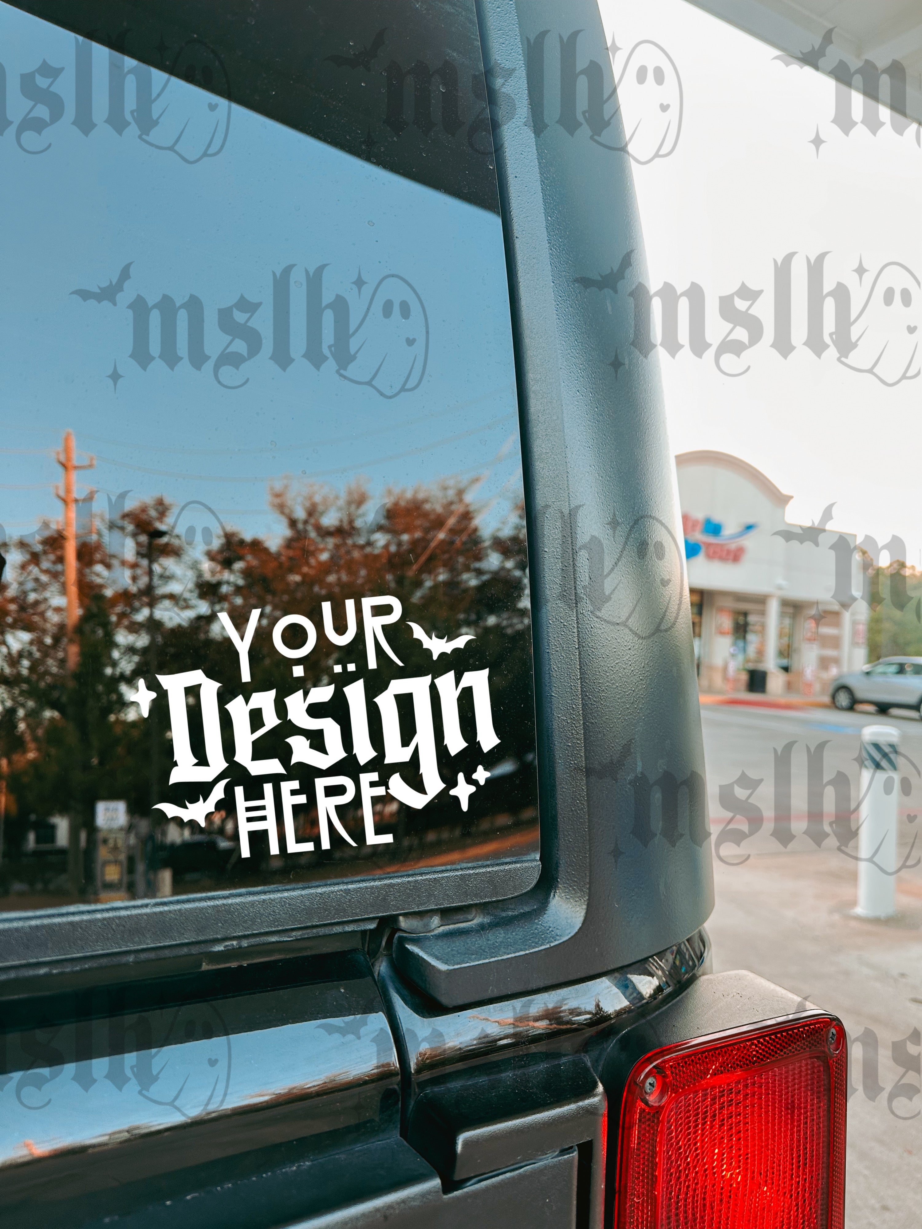 Decal Back Window Black SUV Mockup – My Spooky Little Heart, LLC