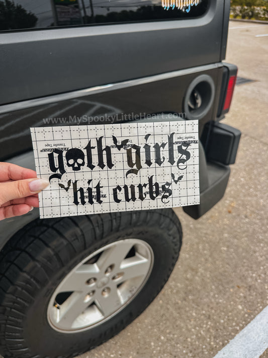 Goth Girls Hit Curbs Car Vinyl Decal