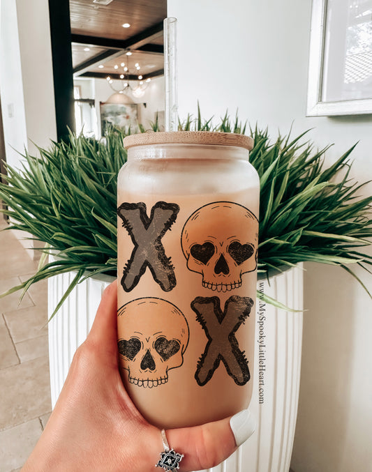 Exclusive XOXO Goth Valentines 16oz Frosted Glass Cup