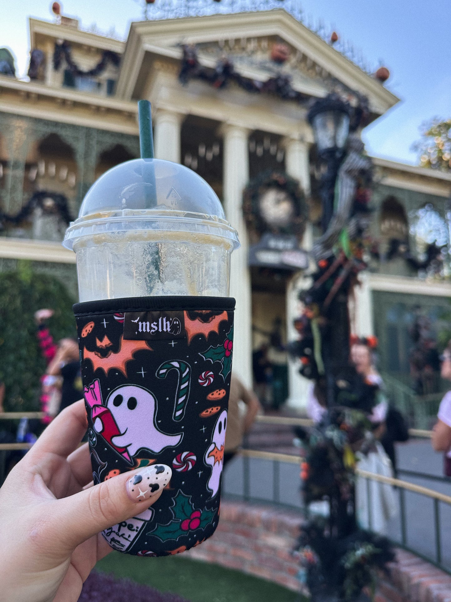 Spooky Christmas Ghosts baking Gingerbread Bats Drink/Cup Sleeve
