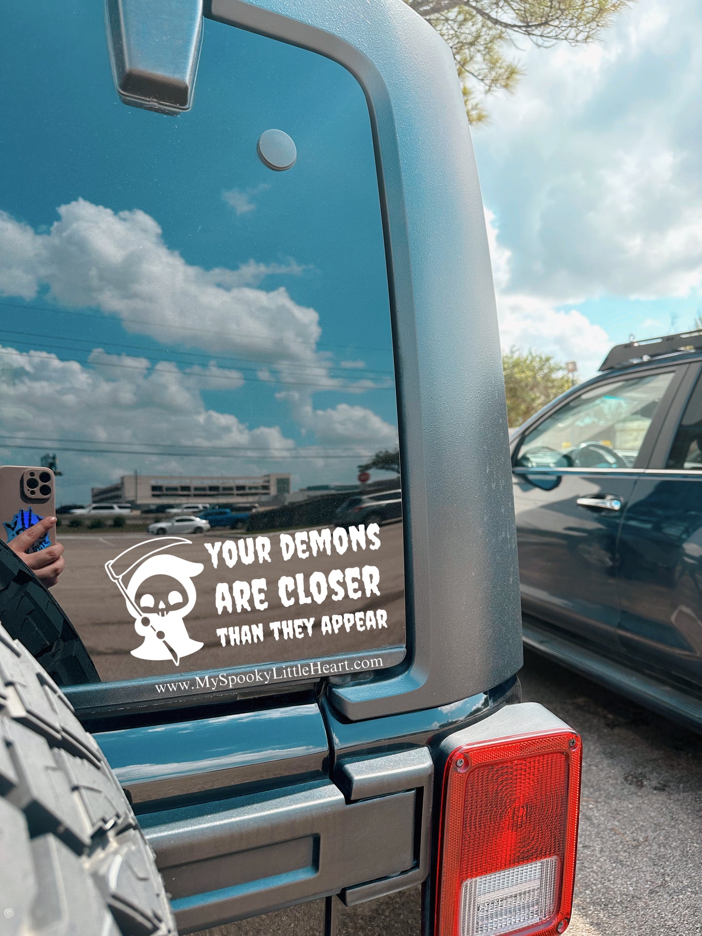 Your Demons are closer than they appear Grim Reaper Vinyl Decal