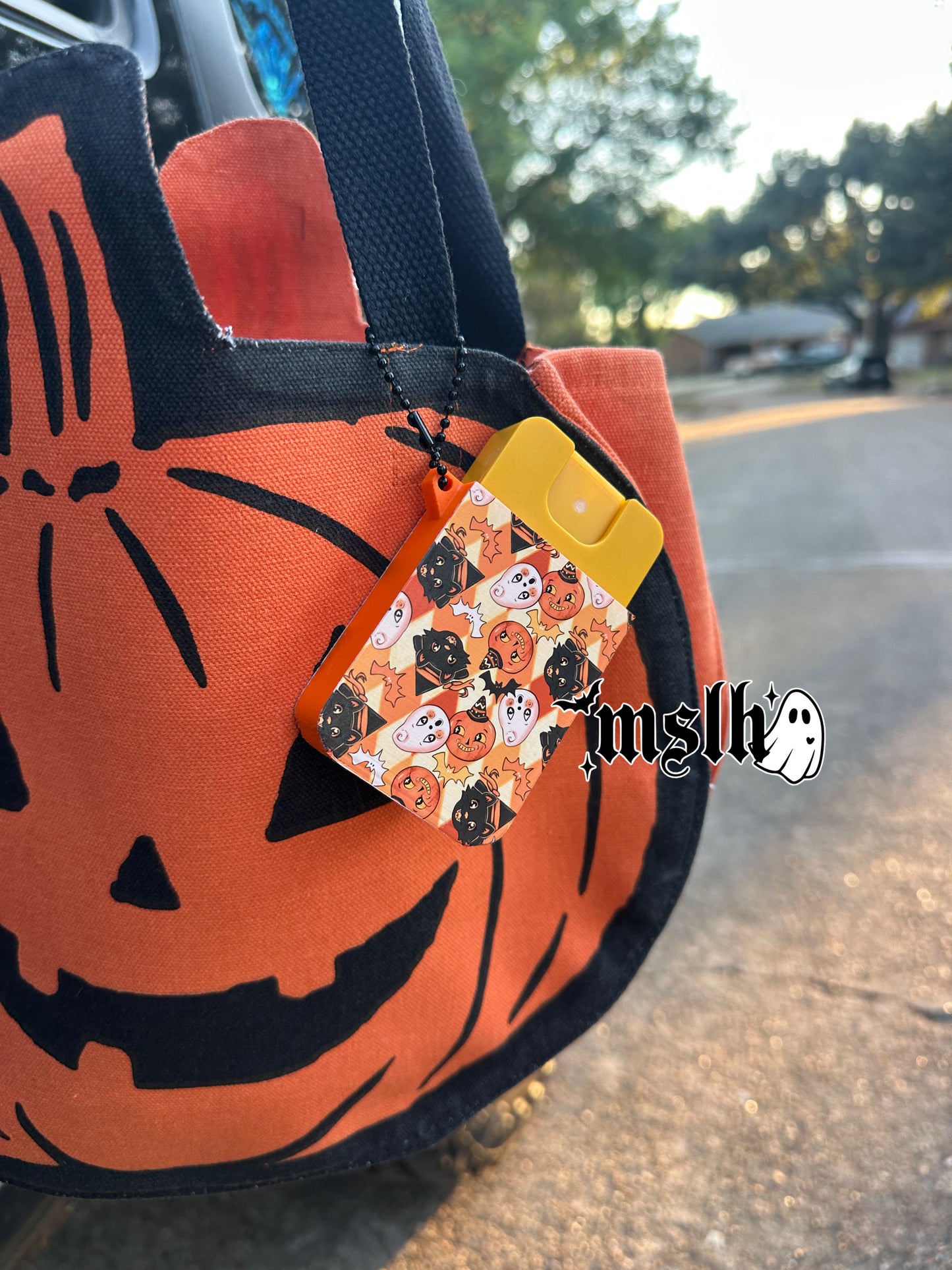Vintage Halloween Sanitizer holder Key Chain / Bag Charm -3D PRINTED