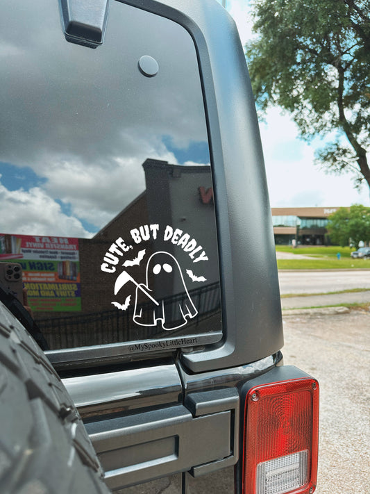 Cute, but deadly Cute Ghost Reaper Vinyl Decal