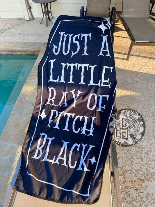 Just a Little Ray of Pitch Black Beach Towel (XL)