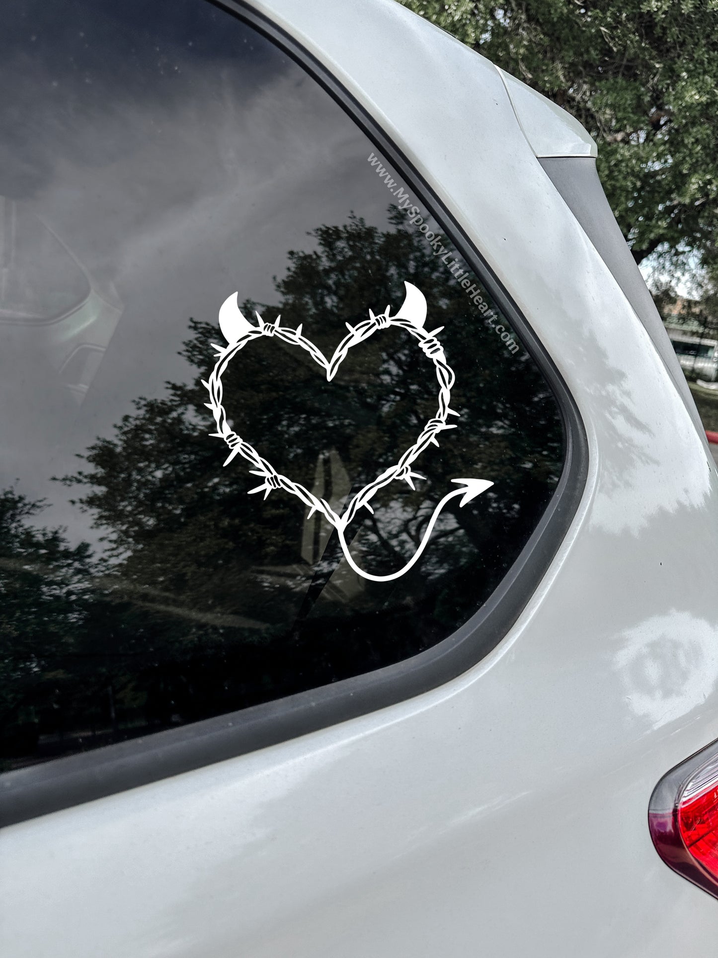 Devilish Barbed Wire Heart Vinyl Decal
