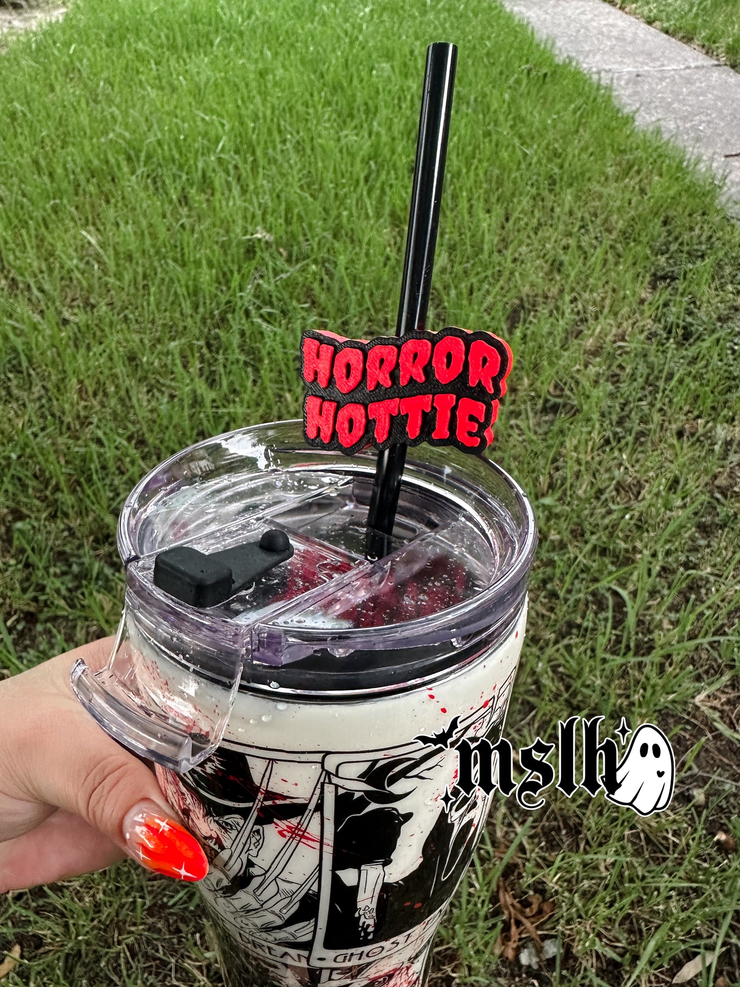 Horror Hottie MSLH Exclusive 8mm and 10mm Straw Topper for Tumblers -3D PRINTED