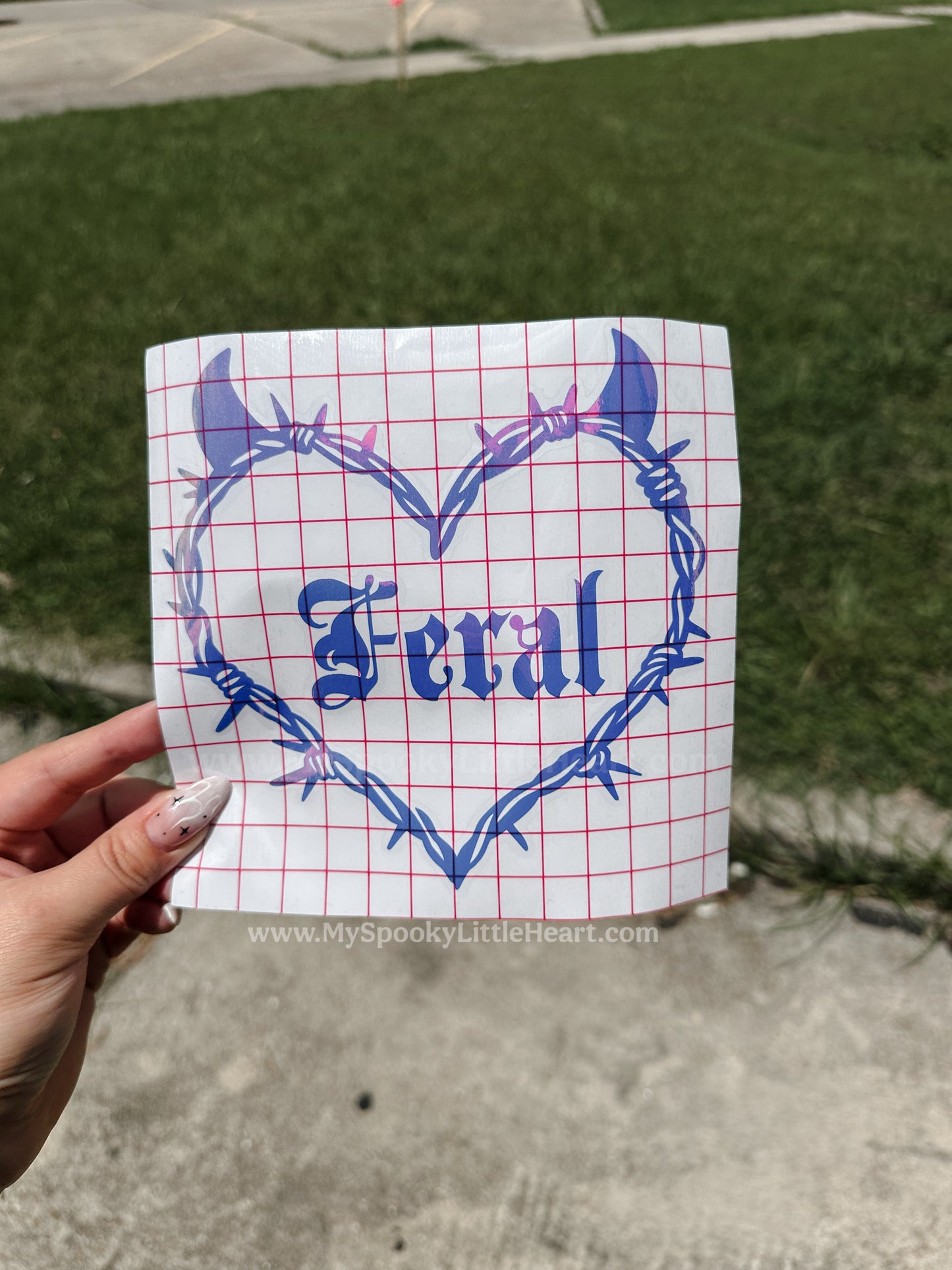 Feral Barbed Wire Heart Vinyl Decal