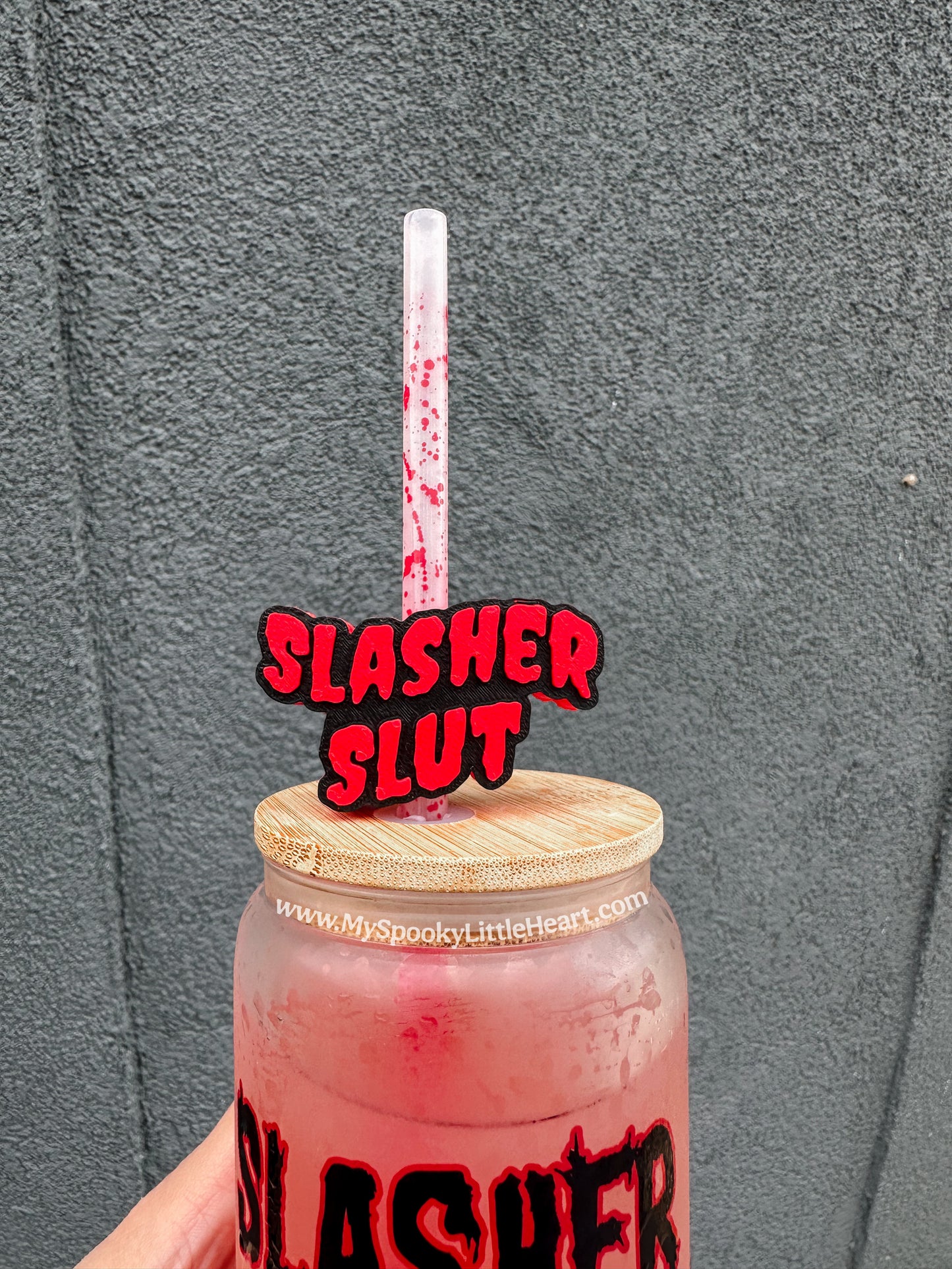 Slasher Slut MSLH Exclusive 8mm and 10mm Straw Topper for Tumblers -3D PRINTED