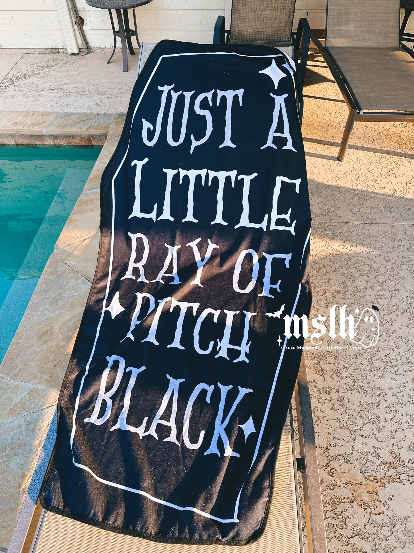 Just a Little Ray of Pitch Black Beach Towel (XL)