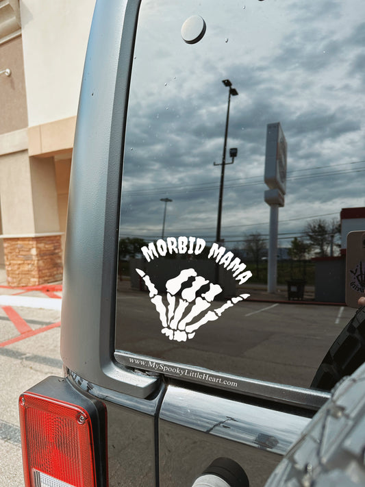 Morbid Mama Skeleton Shaka Vinyl Decal