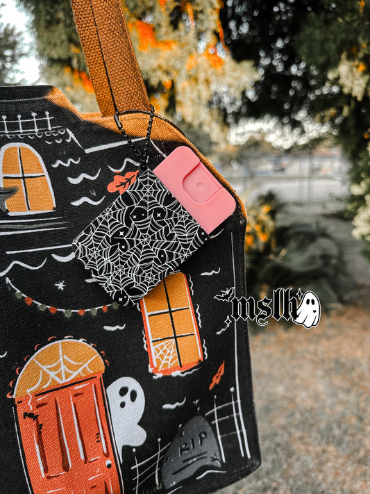 Spiderweb Sanitizer holder Key Chain / Bag Charm -3D PRINTED