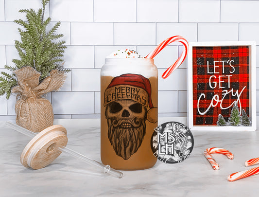 Merry Creepmas 16oz Frosted Glass Cup