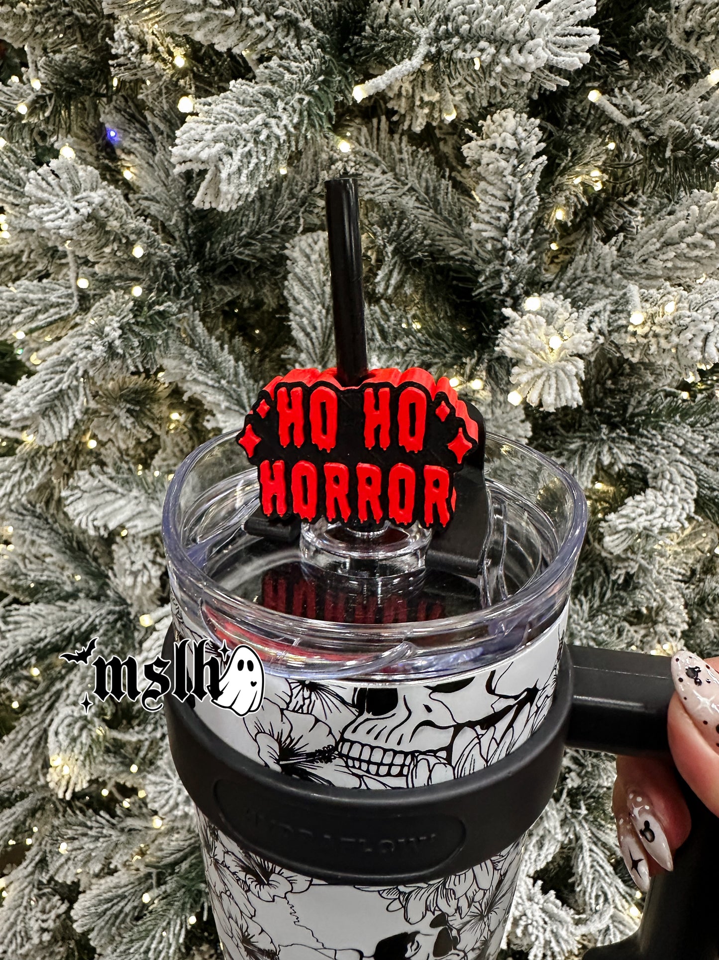 Ho Ho Horror MSLH Exclusive 8mm and 10mm Straw Topper for Tumblers -3D PRINTED
