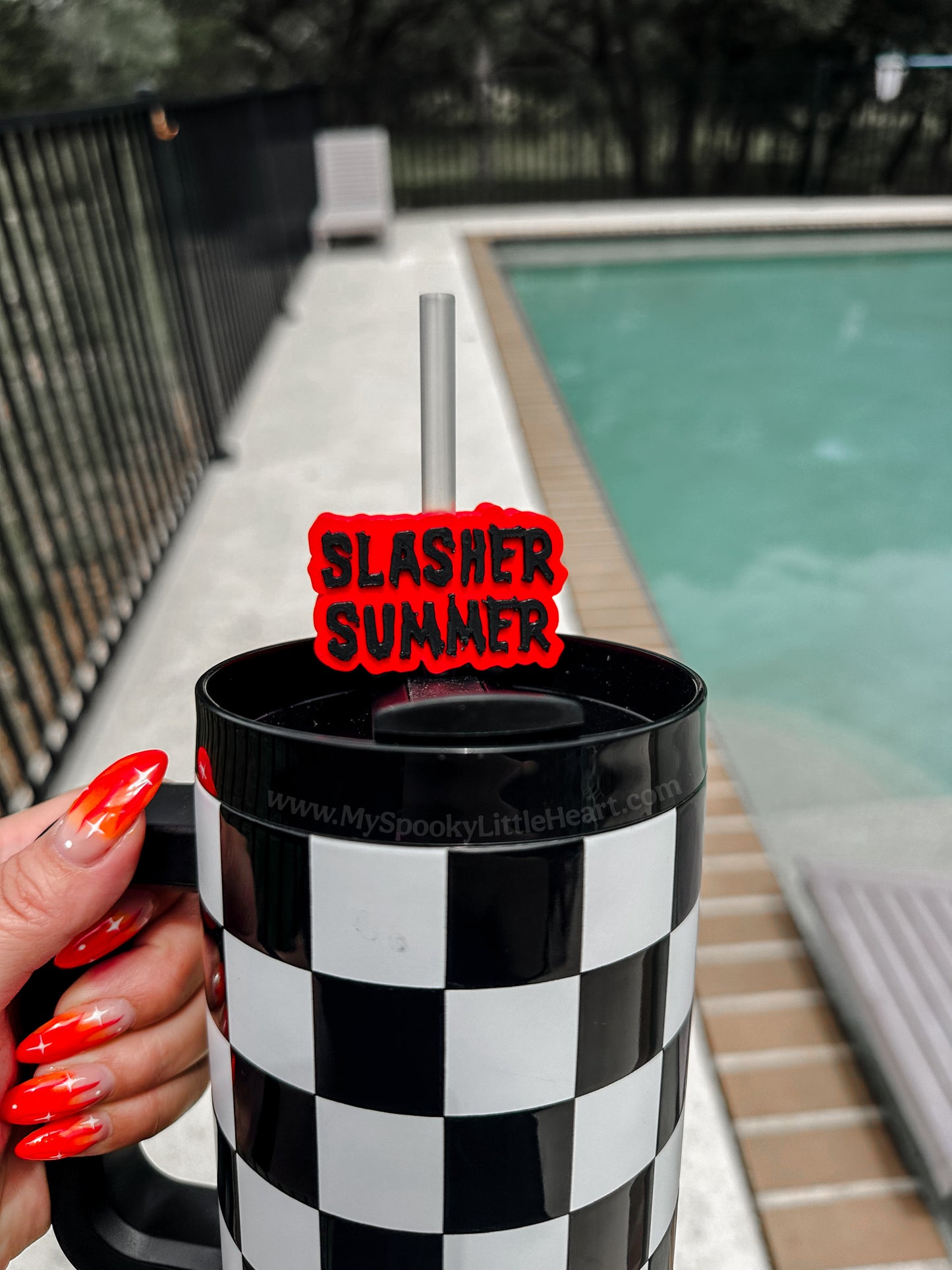 Slasher Summer MSLH Exclusive 8mm and 10mm Straw Topper for Tumblers -3D PRINTED
