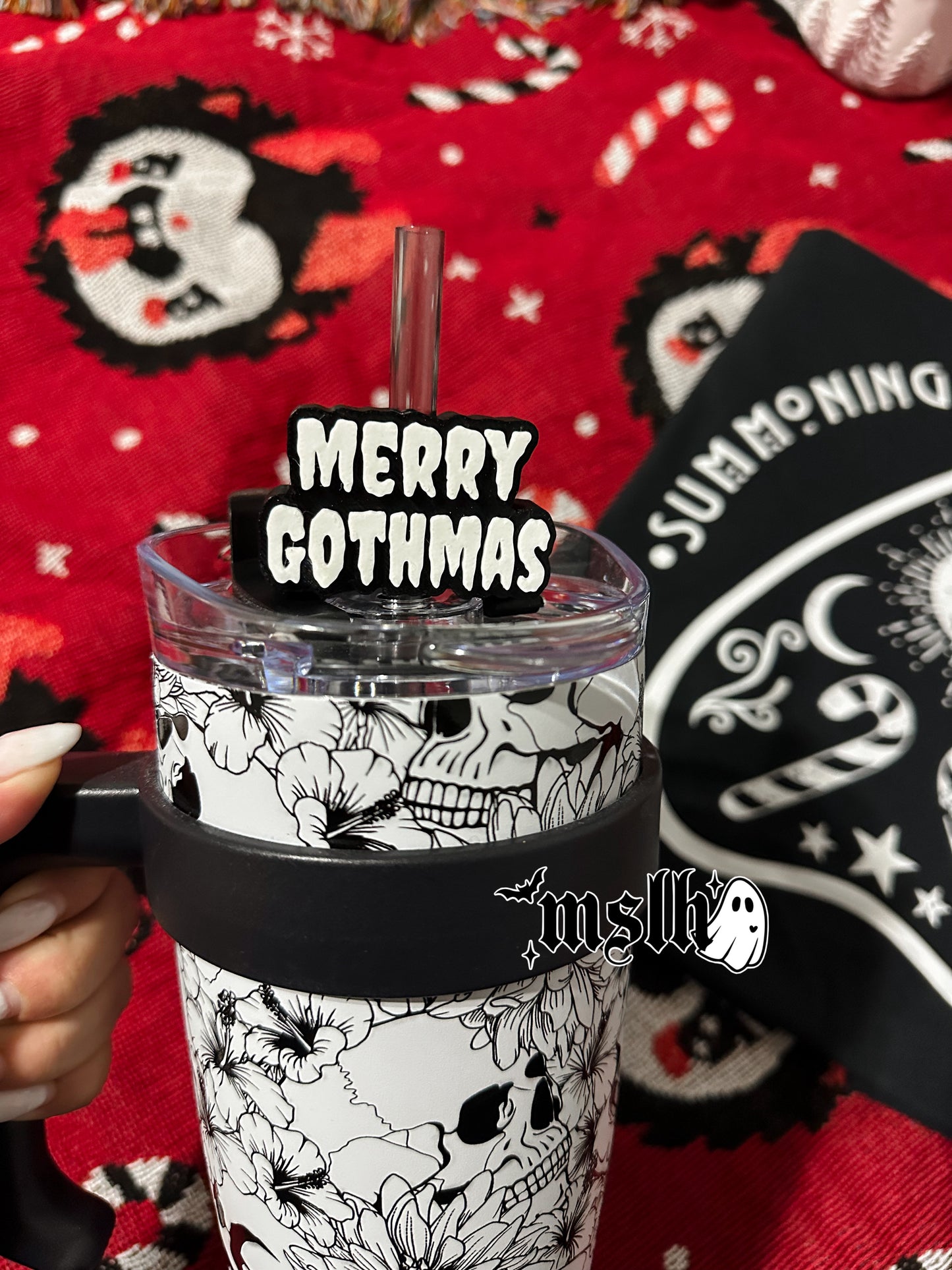 Merry Gothmas MSLH Exclusive 8mm and 10mm Straw Topper for Tumblers -3D PRINTED
