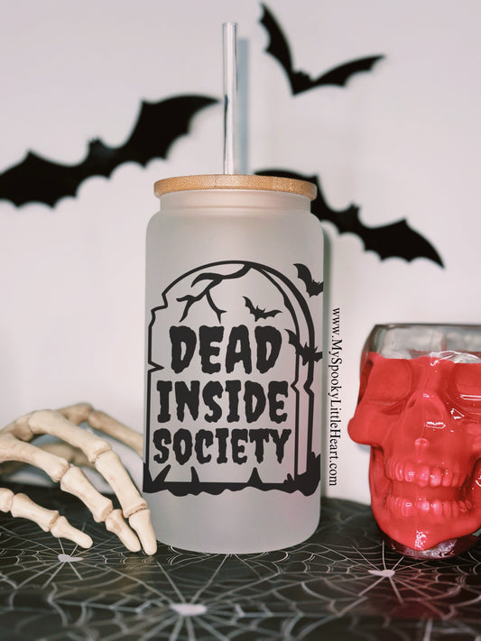 Dead Inside Society 16oz Frosted Glass Cup