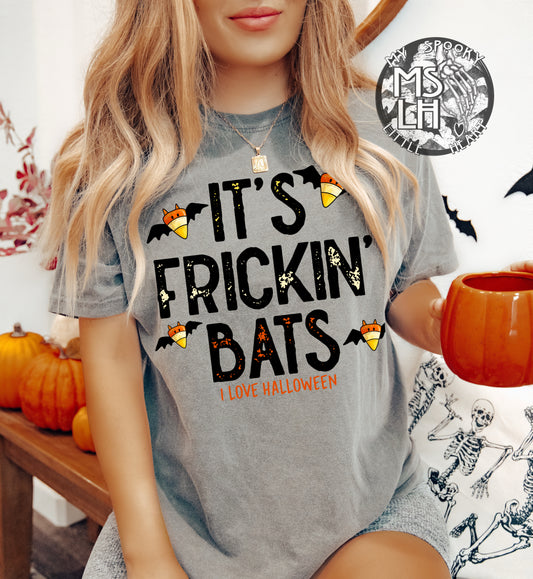 It's Frickin' Bats I love Halloween Gray T-Shirt