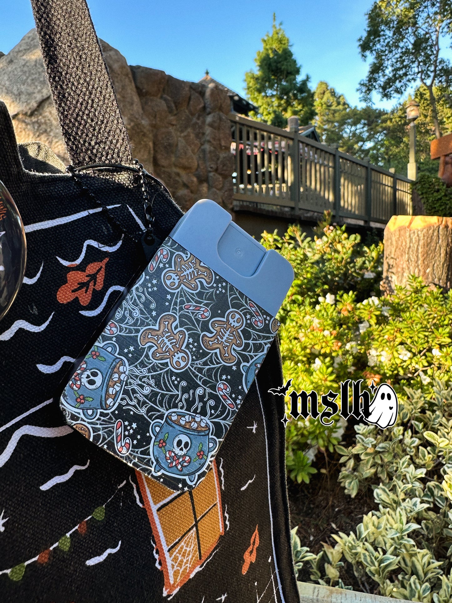 Skellie Gingerbreads Hot Cocoa Spooky Christmas Themed Sanitizer holder Key Chain / Bag Charm -3D PRINTED