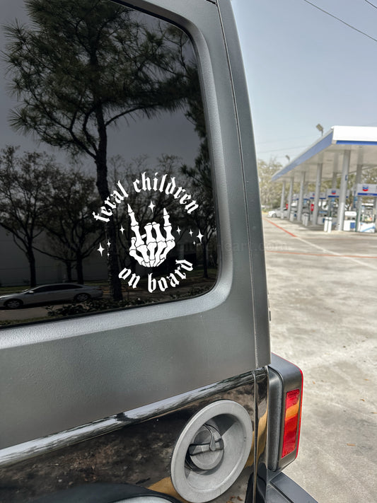 Feral children on board with stars Vinyl Decal