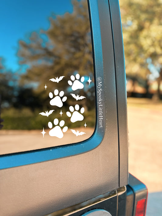 Paws and Bats with stars Vinyl Decal