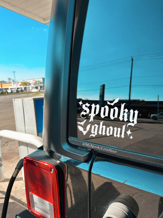 Spooky Ghoul with Bats Vinyl Decal