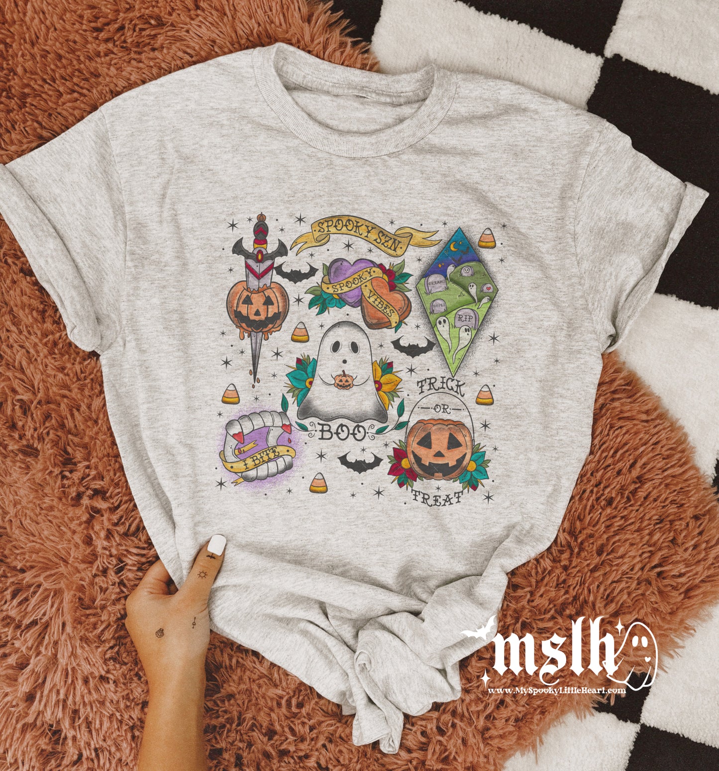 Spooky Season Halloween Tattoos Vintage T-Shirt