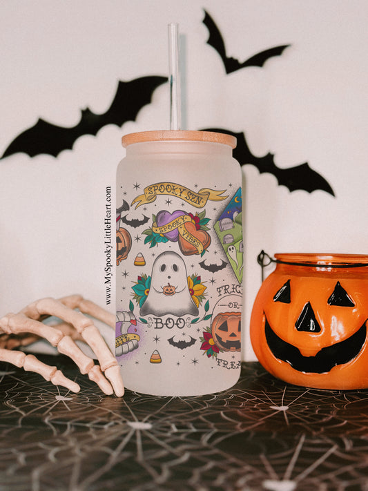 Spooky Szn 16oz Frosted Glass Cup