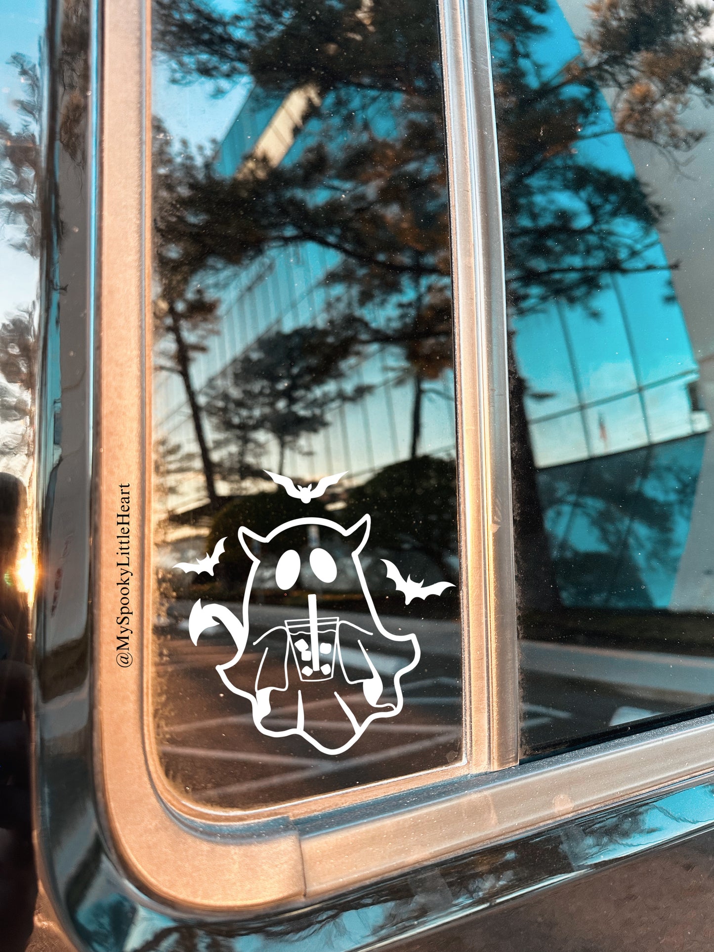 Ghost with Iced Coffee Vinyl Decal