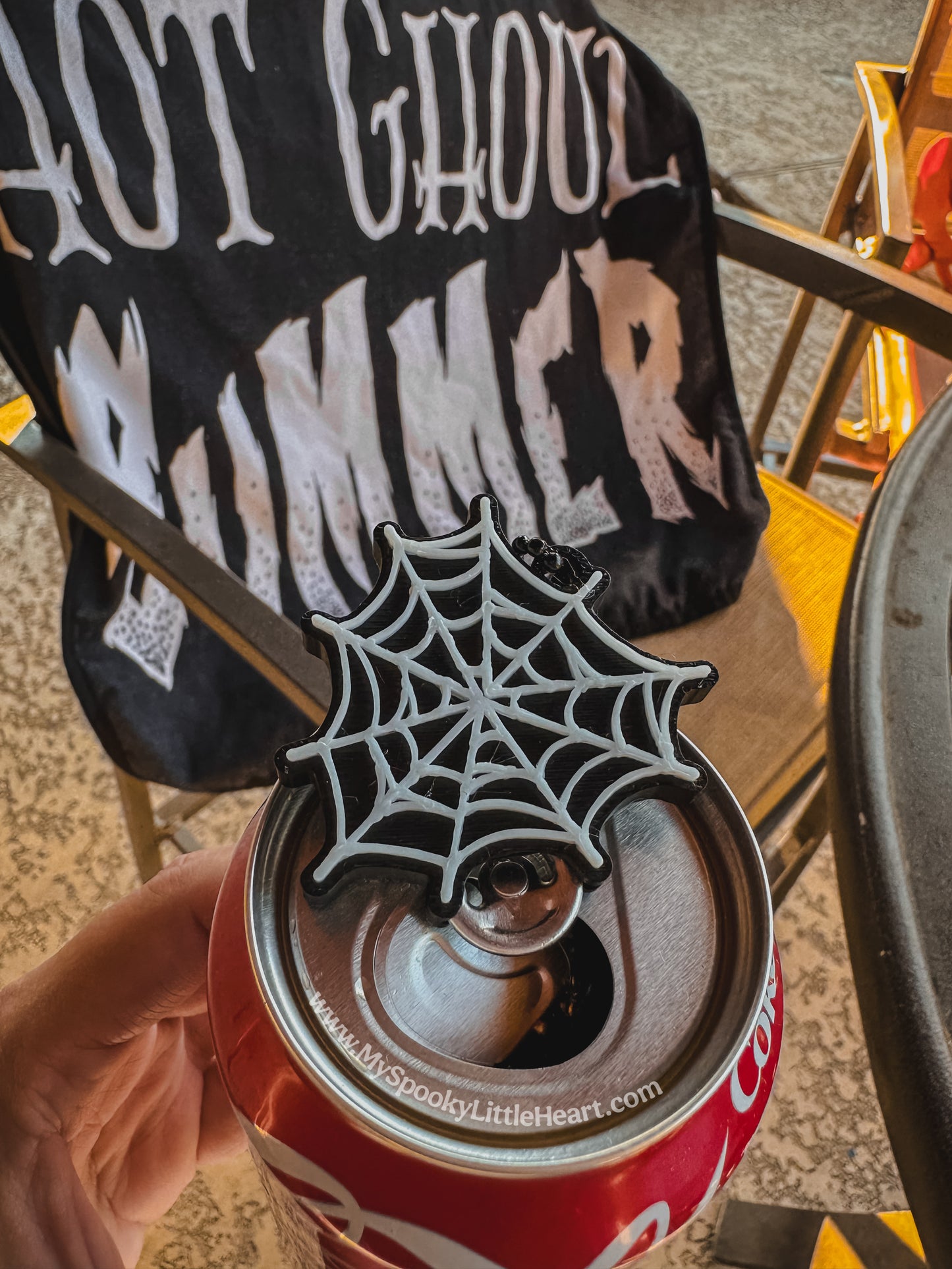 Heart Shaped Spiderweb Soda/Can Opener -3D PRINTED